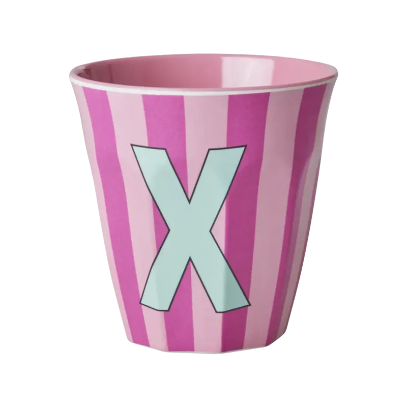 Foto 1 Melamine alfabet stripe Pink X