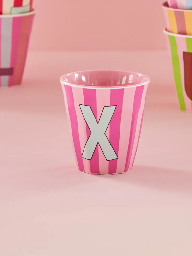 Foto 2 Melamine alfabet stripe Pink X