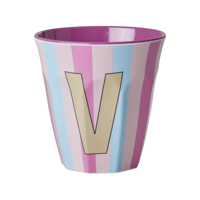 Foto 1 Melamine alfabet stripe Pink V