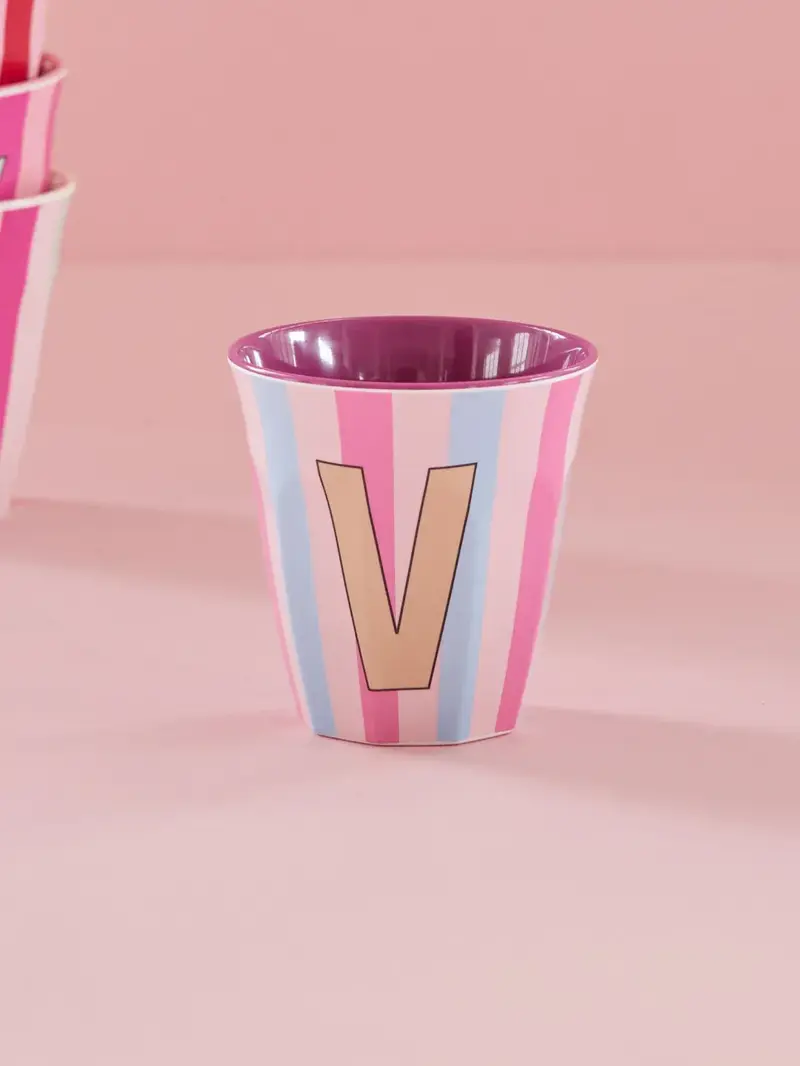 Foto 2 Melamine alfabet stripe Pink V