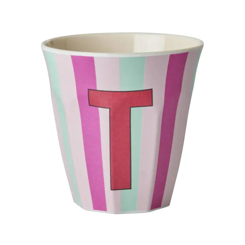 Foto 1 Melamine alfabet stripe Pink T