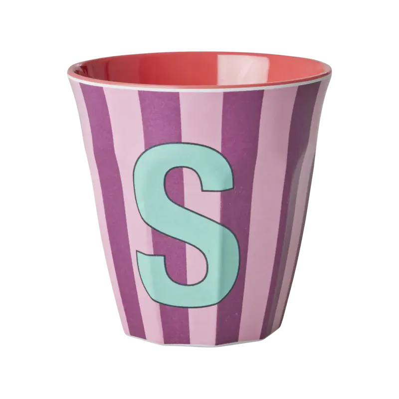 Foto 1 Melamine alfabet stripe Pink S