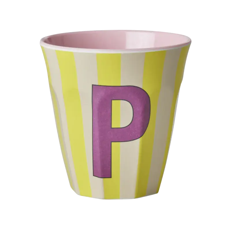 Foto 1 Melamine alfabet stripe Pink P