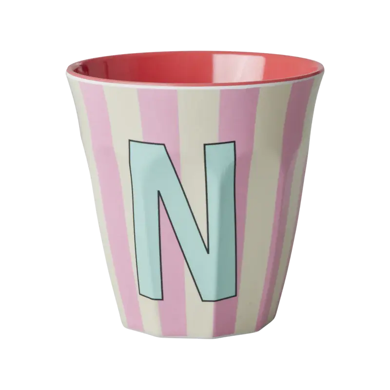 Foto 1 Melamine alfabet stripe Pink N
