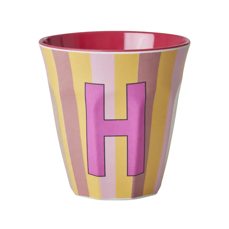 Foto 1 Melamine alfabet stripe Pink H