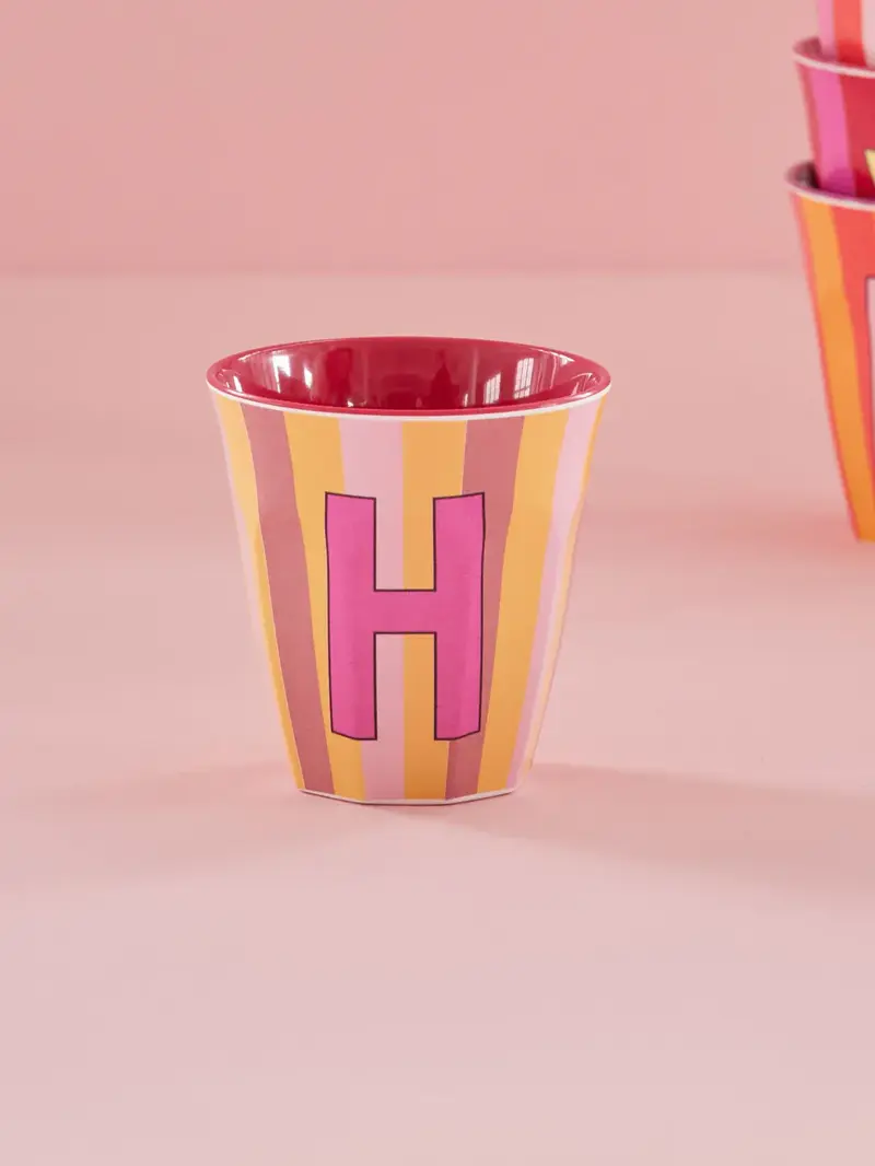 Foto 2 Melamine alfabet stripe Pink H