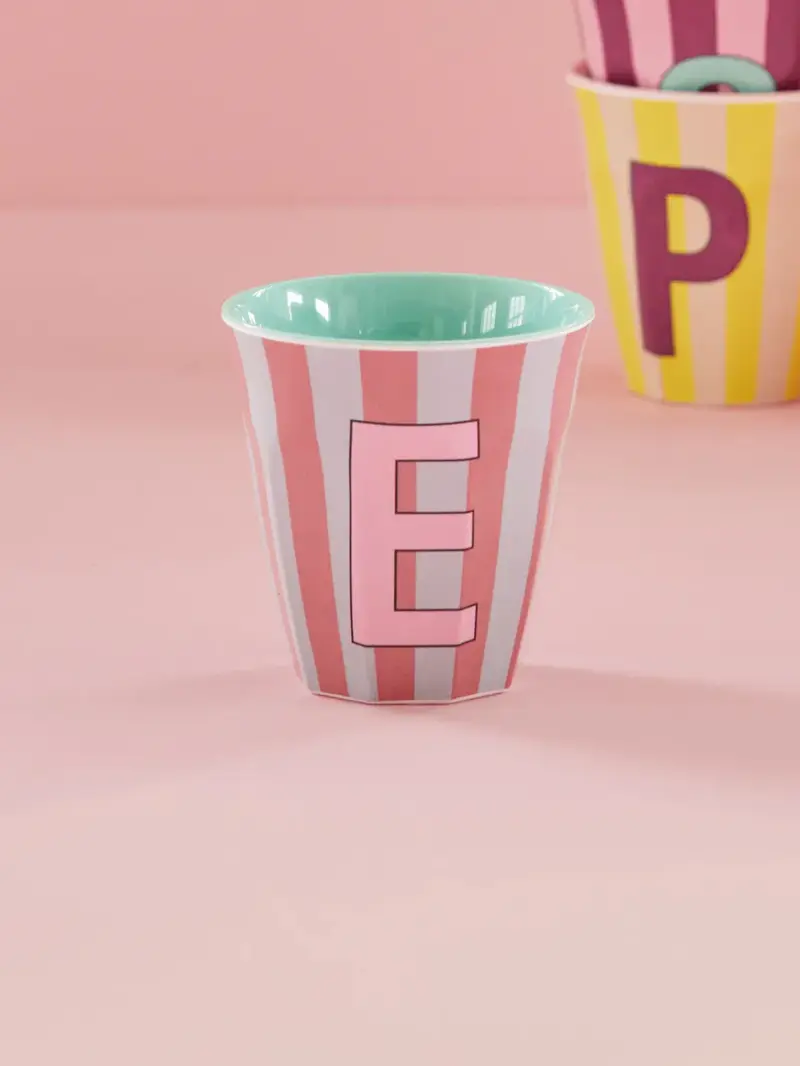 Foto 2 Melamine alfabet stripe Pink E
