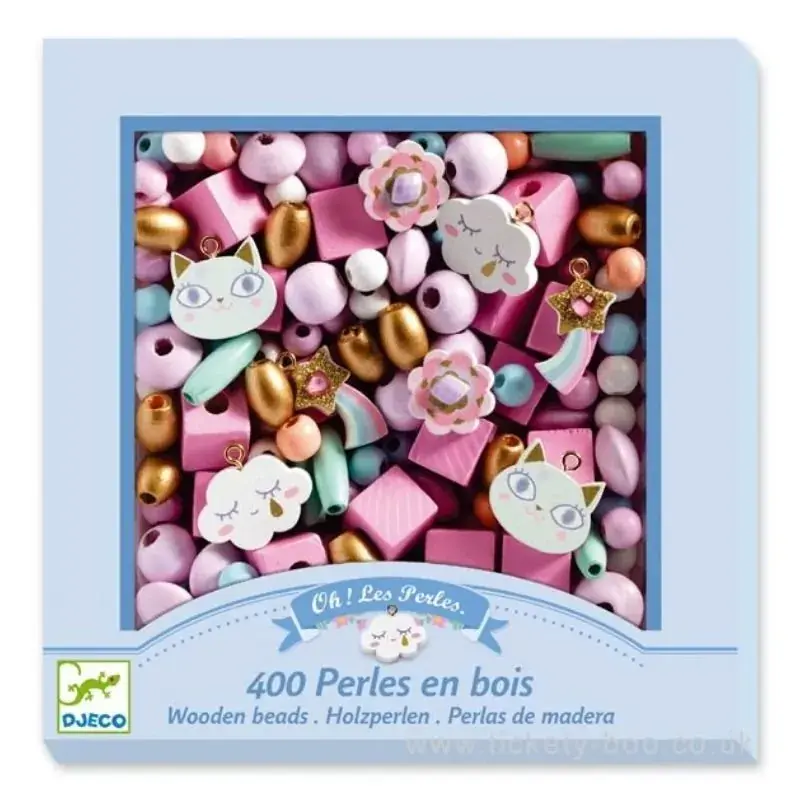 Foto 1 Djeco houten kralen regenboog