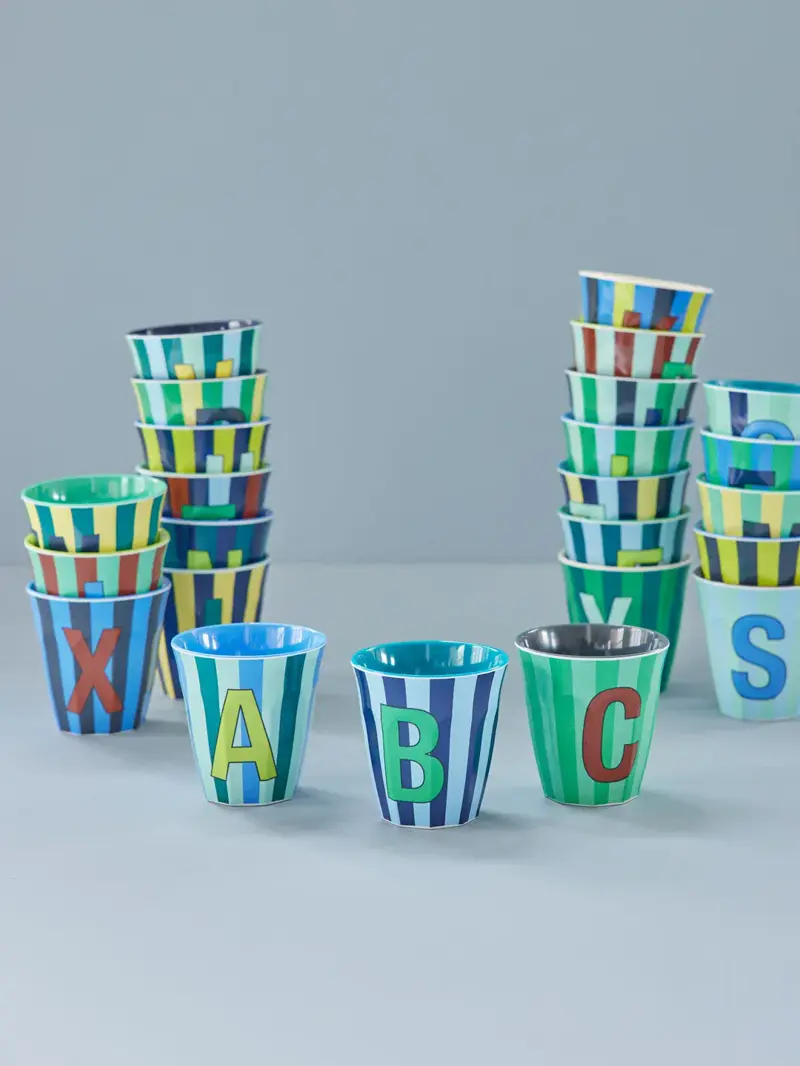 Foto 3 Melamine alfabet stripe Blue Y