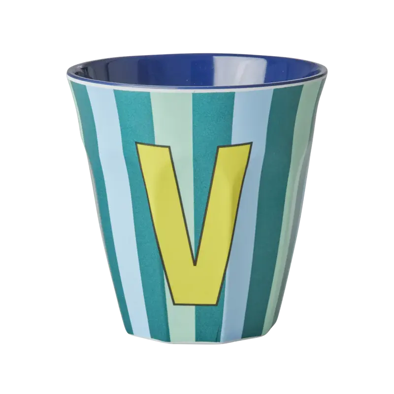 Foto 1 Melamine alfabet stripe Blue V