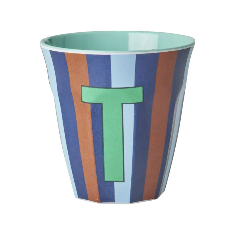 Foto 1 Melamine alfabet stripe Blue T