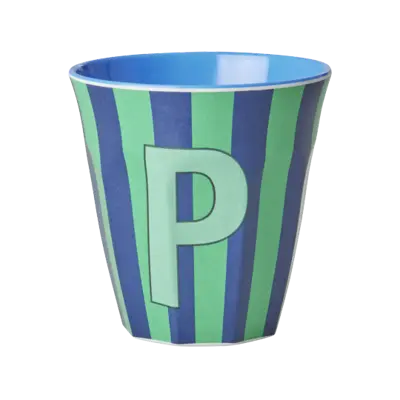Foto van Melamine alfabet stripe Blue P
