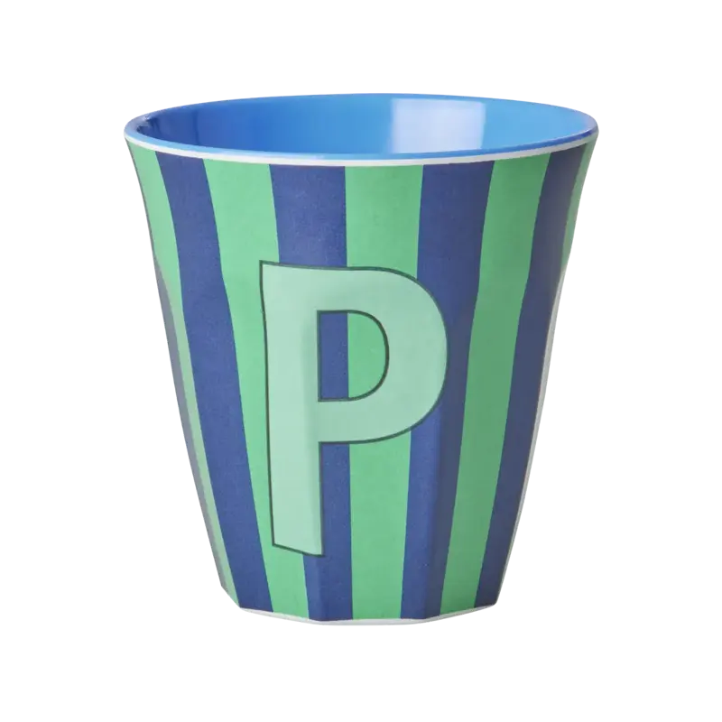 Foto 1 Melamine alfabet stripe Blue P