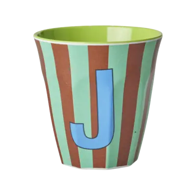Foto van Melamine alfabet stripe Blue J