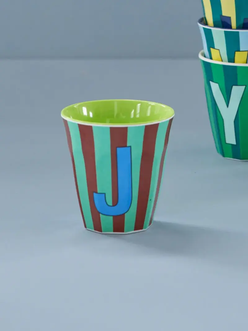Foto 3 Melamine alfabet stripe Blue J