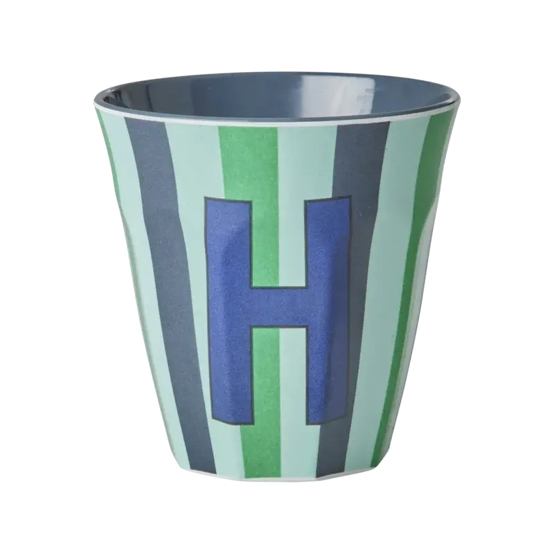 Foto 1 Melamine alfabet stripe Blue H