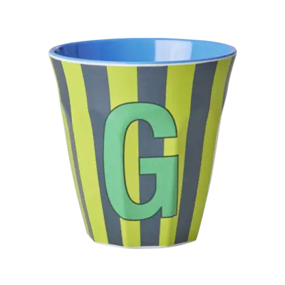 Foto van Melamine alfabet stripe Blue G