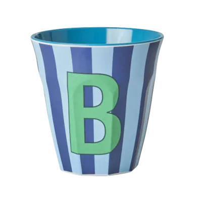 Foto van Melamine alfabet stripe Blue B
