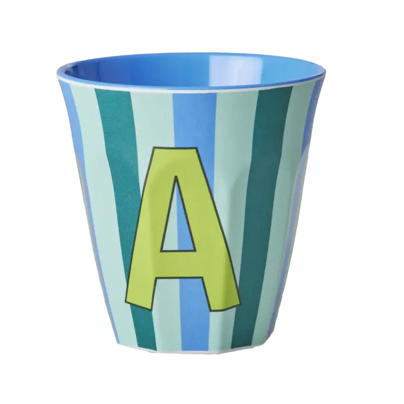 Foto 1 Melamine alfabet stripe Blue A