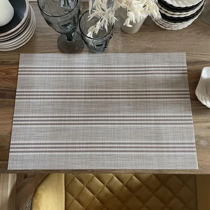 Foto 2 Placemat Bruin streep