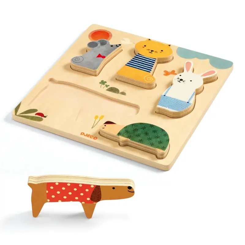 Foto 2 Djeco houten puzzel woodypets
