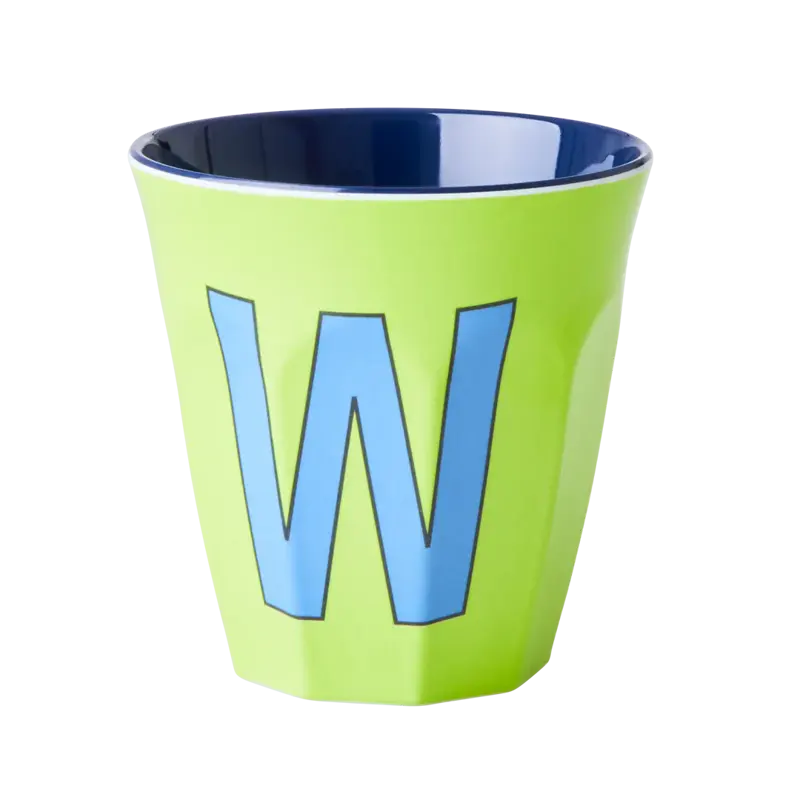 Foto 1 Melamine alfabet beker Blue W