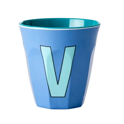 Foto van Melamine alfabet beker Blue V