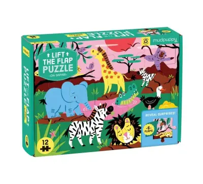 Foto van Puzzel Safari met flapjes 12st