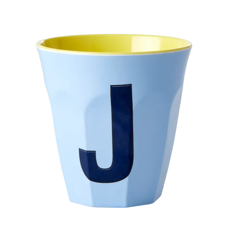 Foto 1 Melamine alfabet beker Blue J