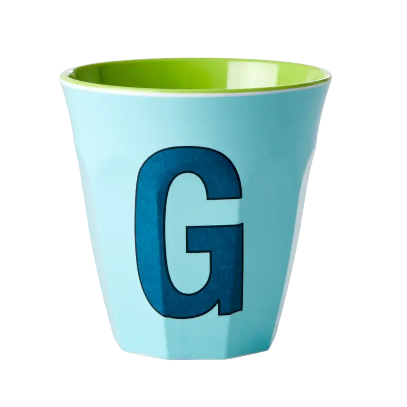 Foto 1 Melamine alfabet beker Blue G