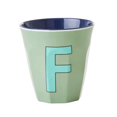 Foto van Melamine alfabet beker Blue F