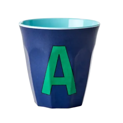 Foto van Melamine alfabet beker Blue A