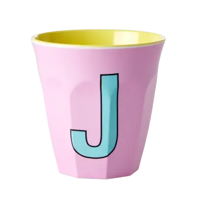 Foto van Melamine alfabet beker Pink J