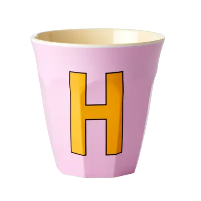Foto van Melamine alfabet beker Pink H