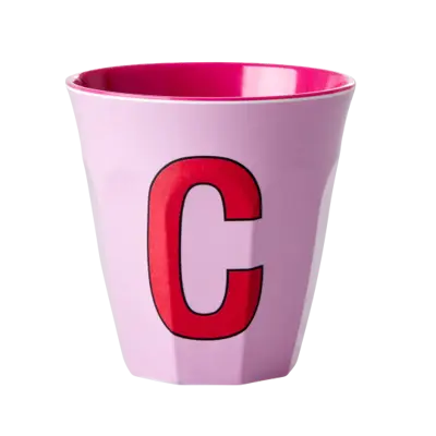 Foto van Melamine alfabet beker Pink C
