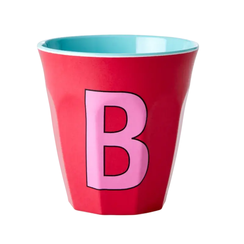 Foto 1 Melamine alfabet beker Pink B
