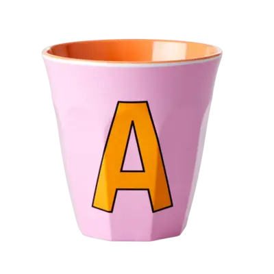 Foto van Melamine alfabet beker Pink A