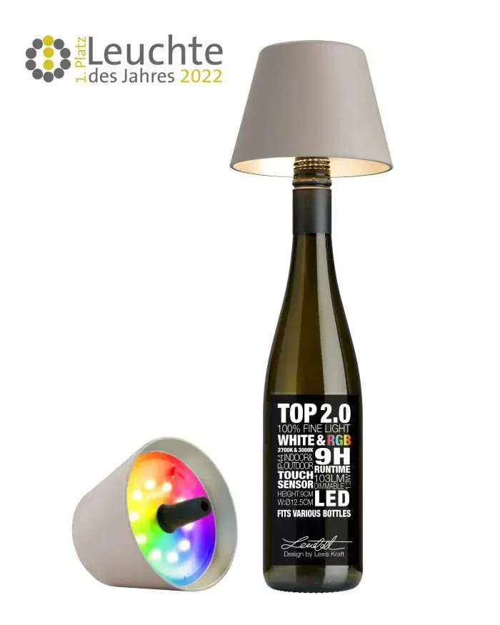 Foto 1 Flessenlampje RGB Taupe