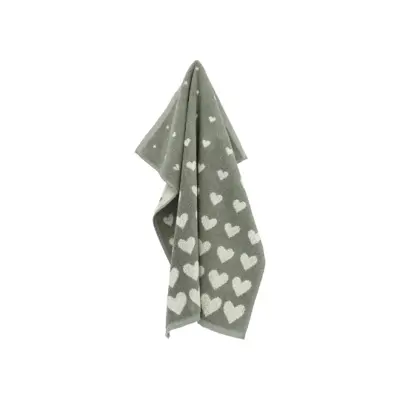 Foto van Handdoek Hearts Saliegroen