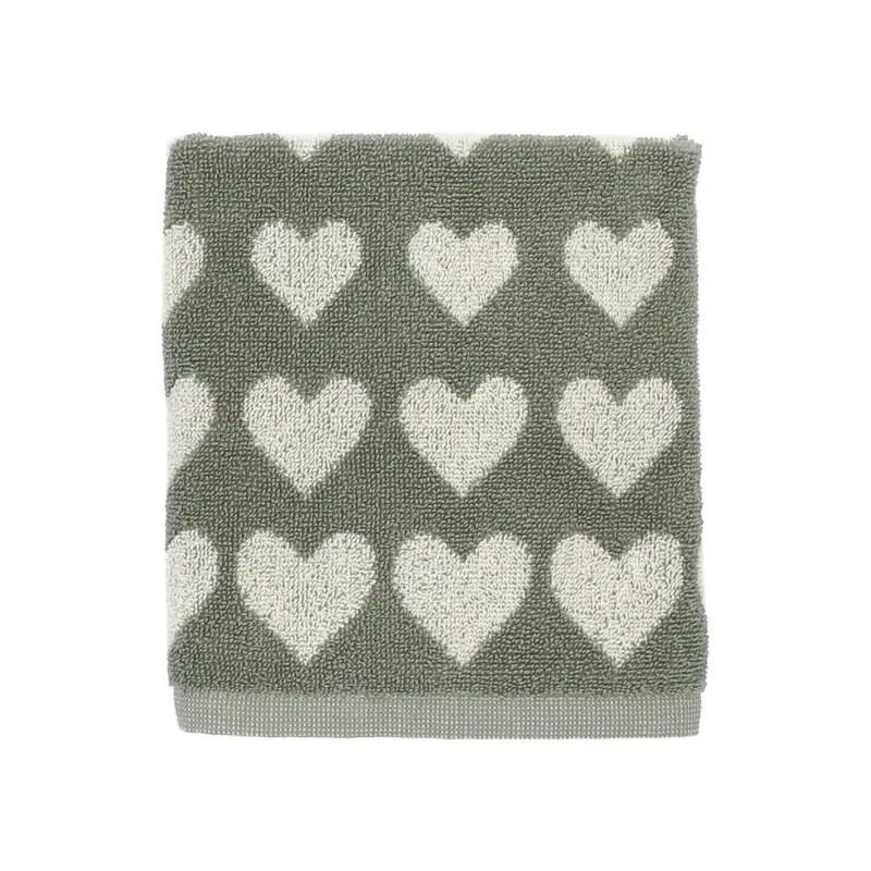 Foto 3 Handdoek Hearts Saliegroen