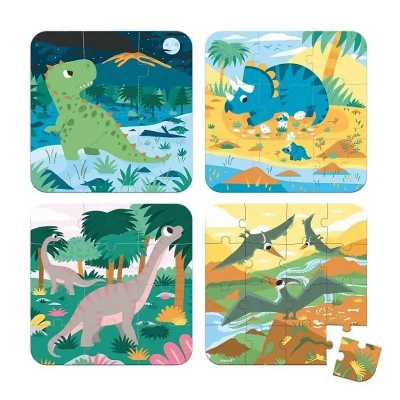 Foto 2 4 Dino puzzels 6, 9, 12, 16stk