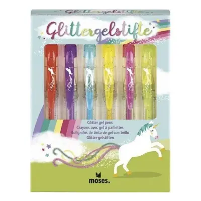 Foto van Eenhoorn glittergelpennen set