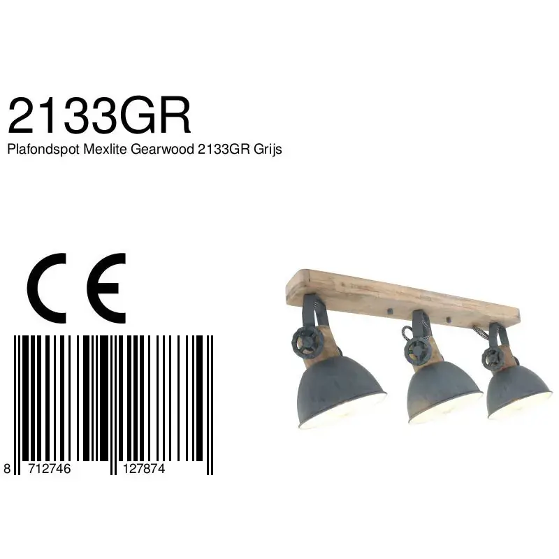 Foto 5 Plafondlamp Gearwood 2133GR Grijs Gearwood 2133GR