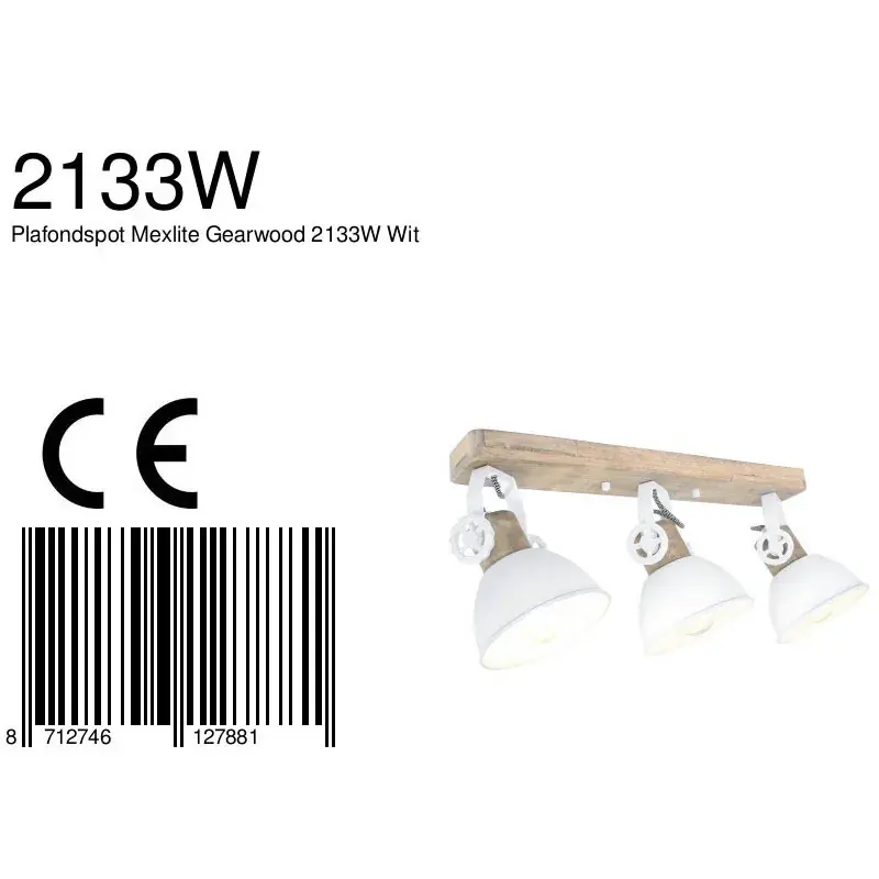 Foto 6 Plafondlamp Gearwood 2133W Wit Gearwood 2133W