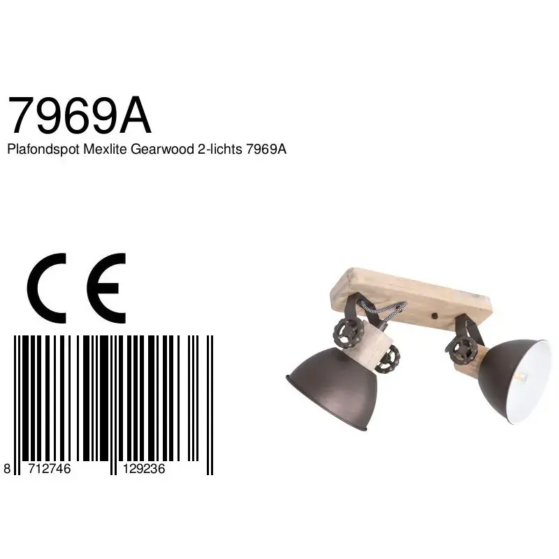 Foto 6 Plafondlamp Gearwood 7969A Antraciet Gearwood 7969A