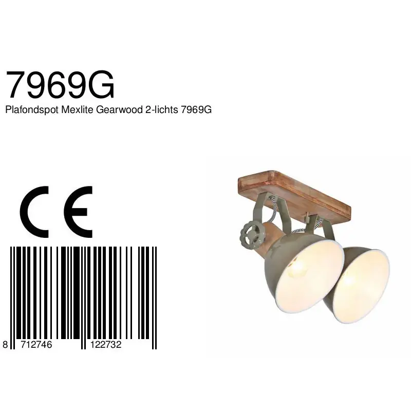 Foto 5 Plafondlamp Gearwood 7969G Groen Gearwood 7969G