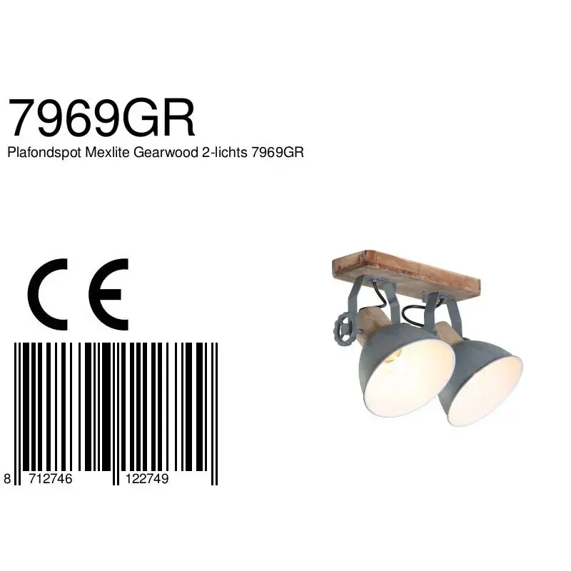 Foto 8 Plafondlamp Gearwood 7969GR Grijs Gearwood 7969GR