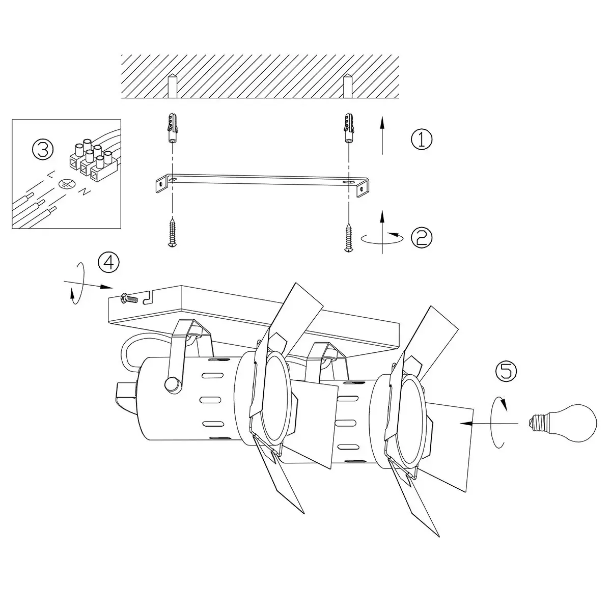 Foto 7 Plafondspot Carré 7997ZW Zwart Carree 7997ZW