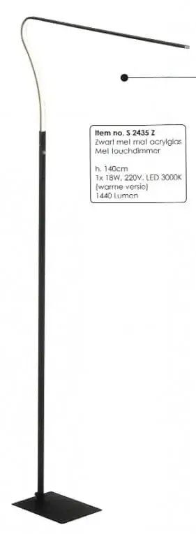 Foto van Rocko vloerlamp LED S 2435 Z zwart 140 cm