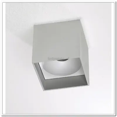 Foto van Plafondlamp spot alu zilver "Brock" 10x10x10cm LED 7W dimbaar